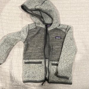 Kids Patagonia fleece zip up with hood. Barely worn.